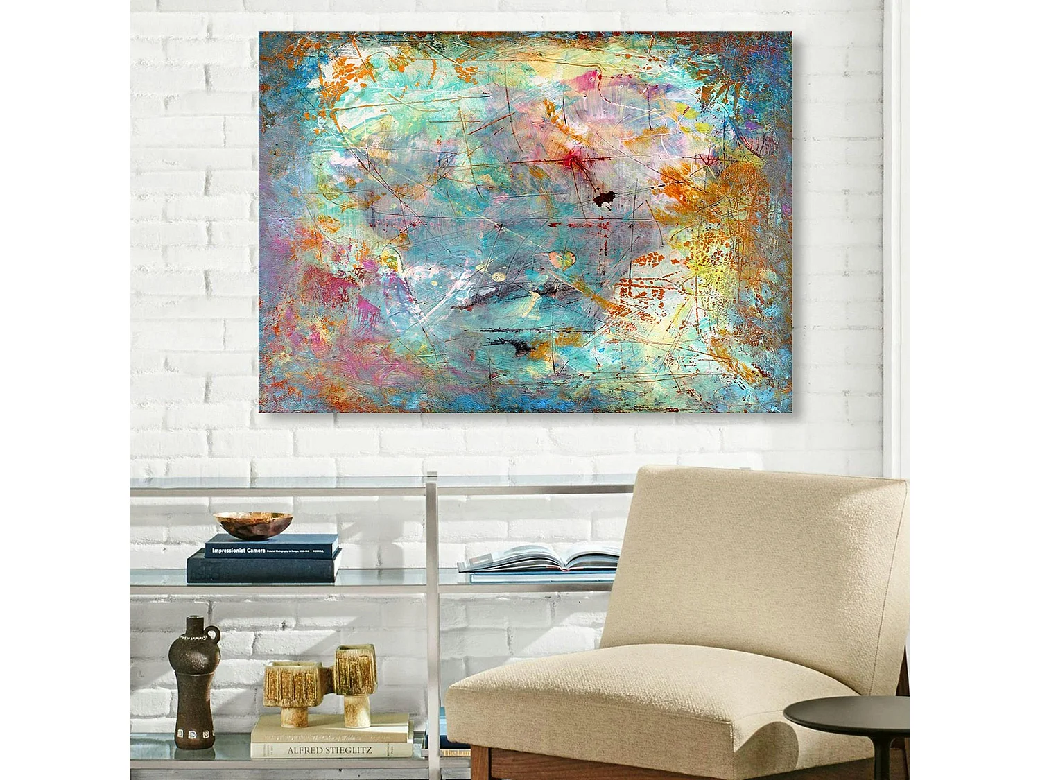Tableau abstrait coloré – peinture moderne sur toile