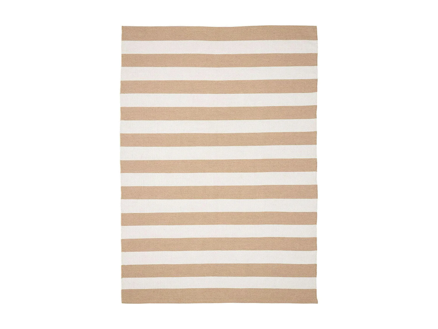 Tapis d'extérieur écoresponsable - rayures beige/blanc MENDOZA