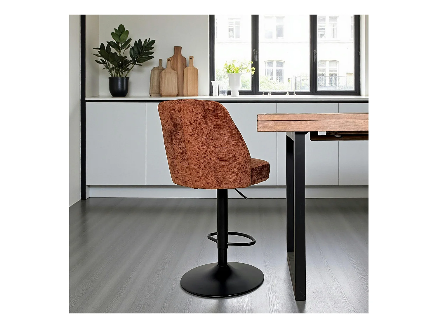 Tabouret bar réglable rouille avec dossier (lot de 2) IENA