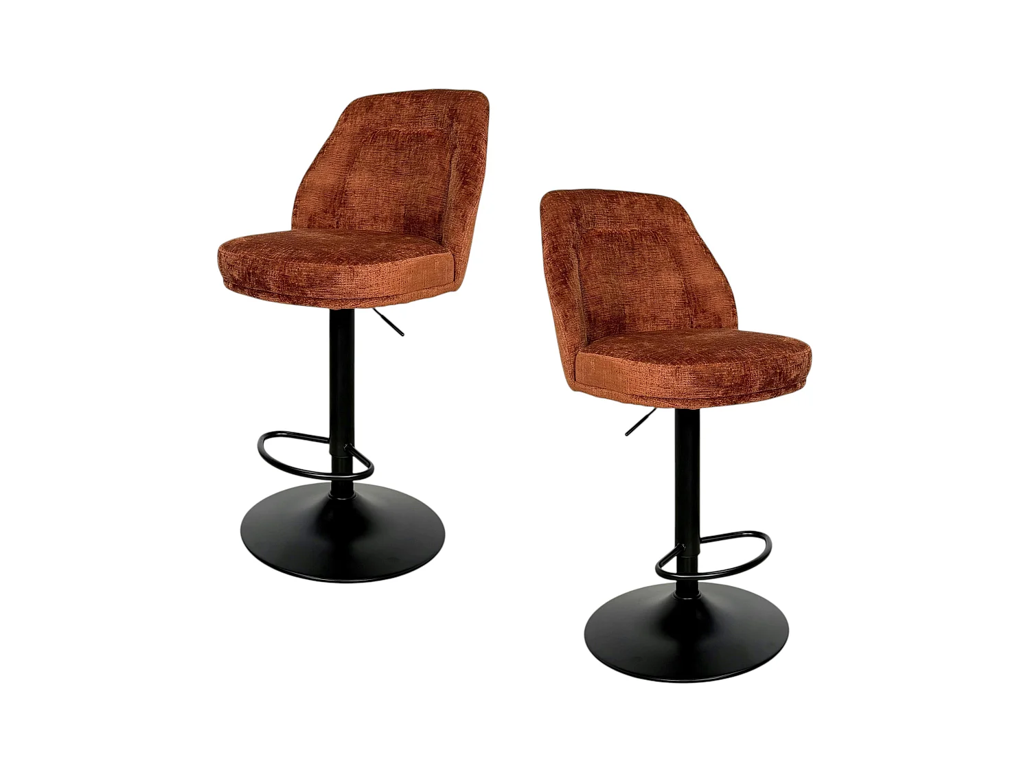 Tabouret bar réglable rouille avec dossier (lot de 2) IENA