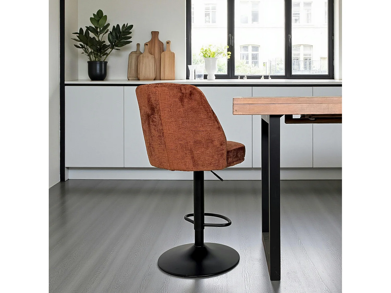 Tabouret bar réglable rouille avec dossier (lot de 2) IENA