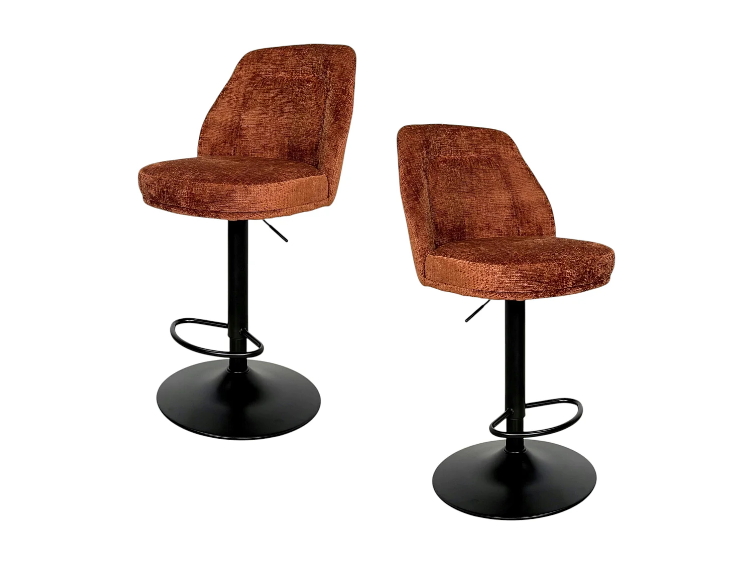 Tabouret bar réglable rouille avec dossier (lot de 2) IENA