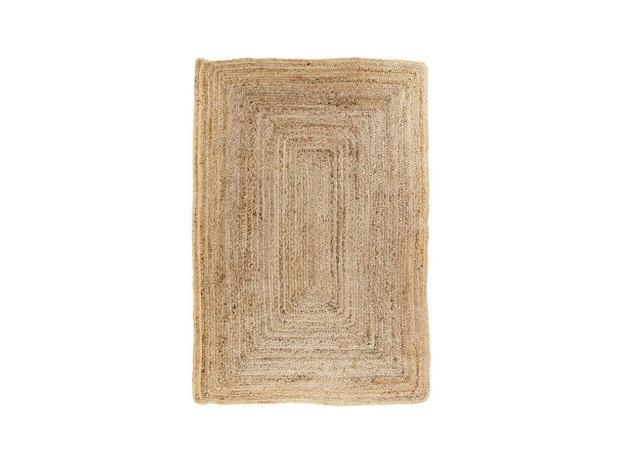 Tapis en jute tressée - format rectangulaire, esprit bohème FEZ