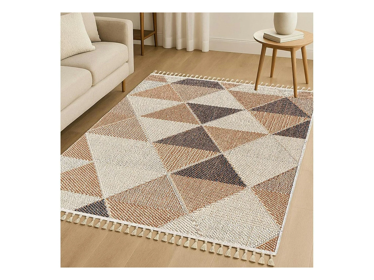 Tapis terracotta – triangles, 120x180 cm ISTANBUL