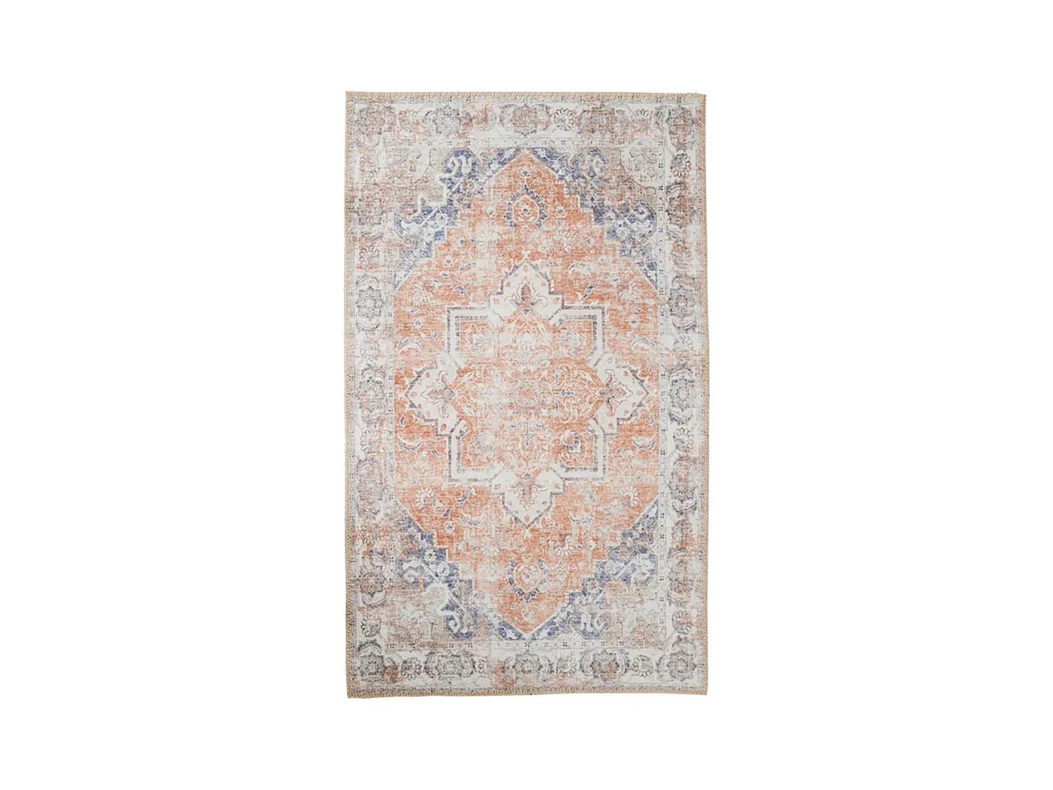 Tapis vintage orange et bleu à motifs traditionnels 200x300 cm FEZ