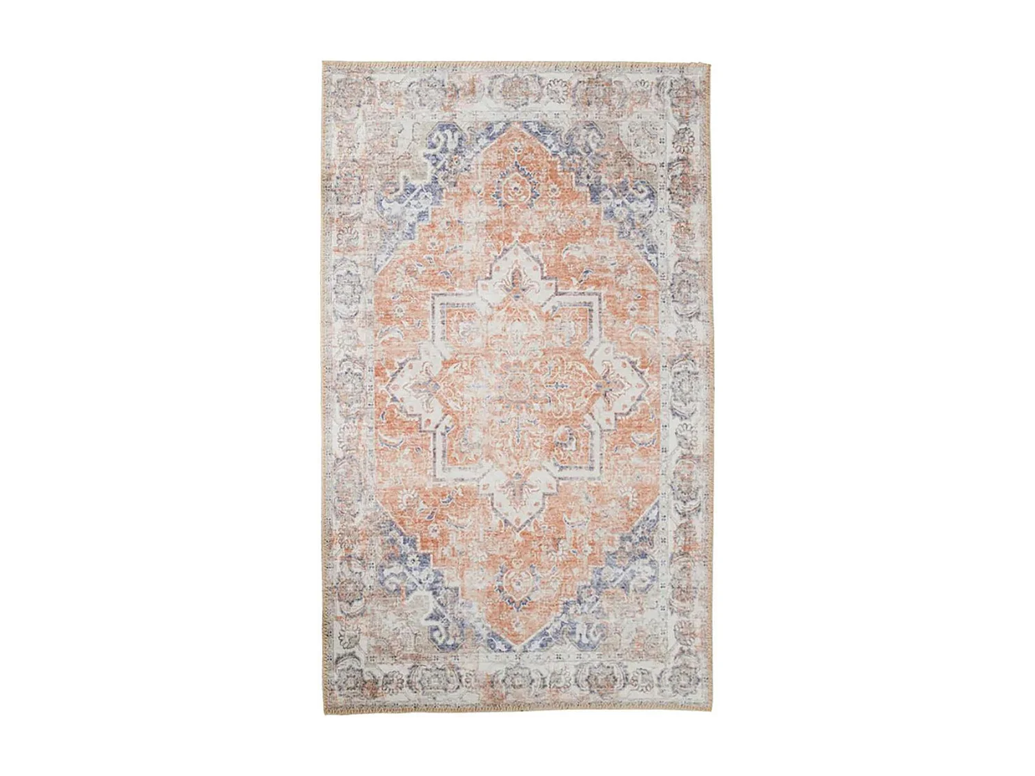 Tapis vintage orange et bleu à motifs traditionnels 200x300 cm FEZ
