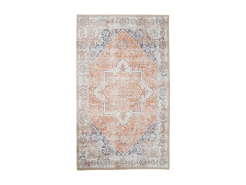 Tapis vintage orange et bleu à motifs traditionnels 200x300 cm FEZ
