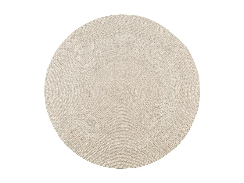 Tapis rond d’extérieur en plastique recyclé  Ø180 cm - teinte sable MENDOZA