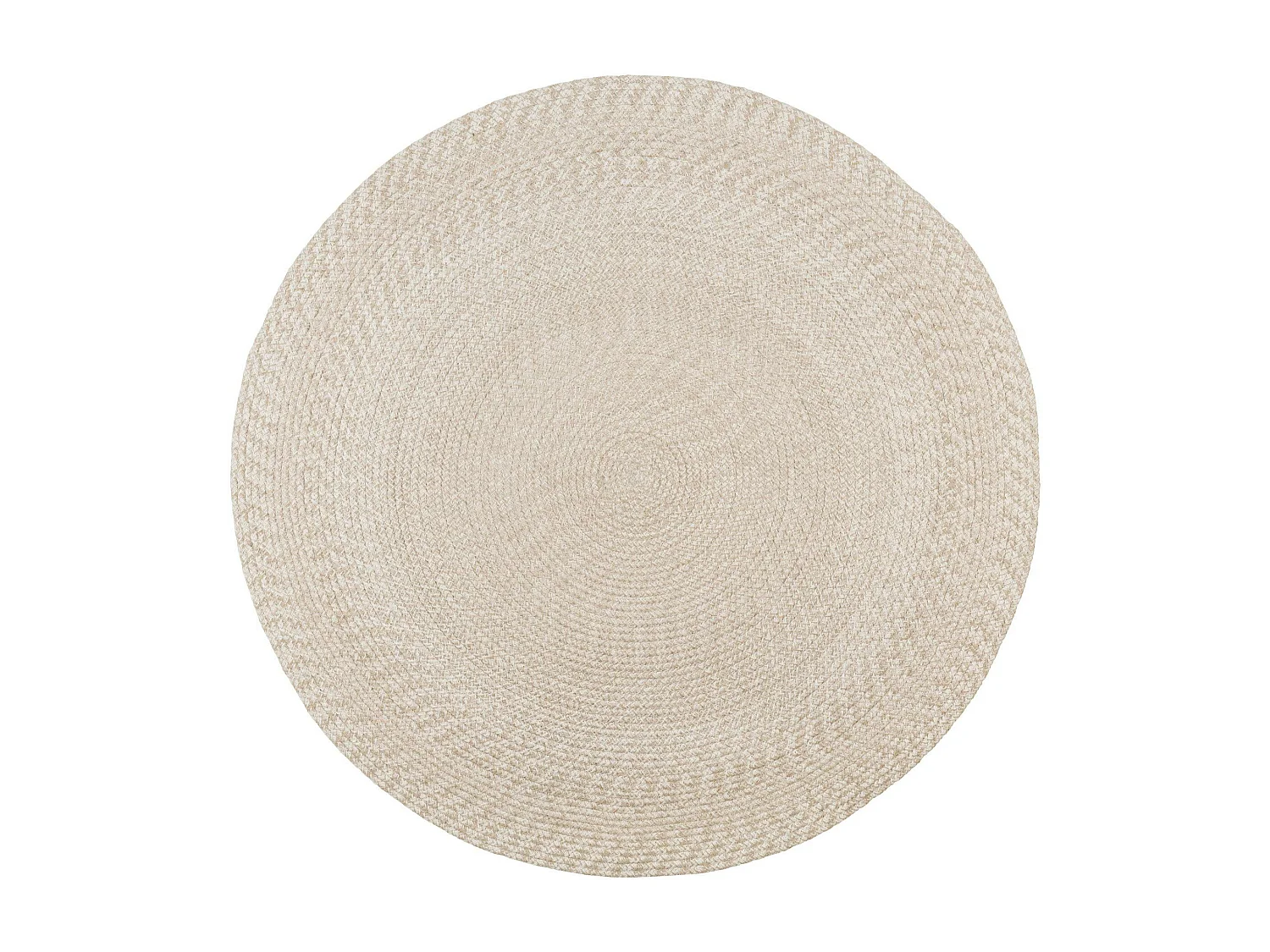 Tapis rond d’extérieur en plastique recyclé  Ø180 cm - teinte sable MENDOZA