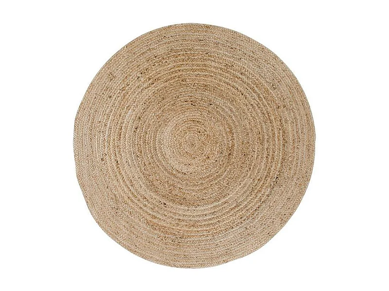 Tapis rond en jute tressée Ø90 cm - style bohème et nature FEZ