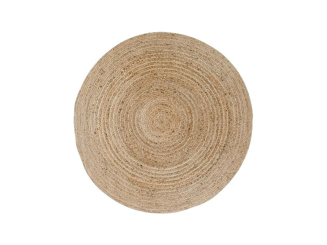 Tapis rond en jute tressée Ø90 cm - style bohème et nature FEZ