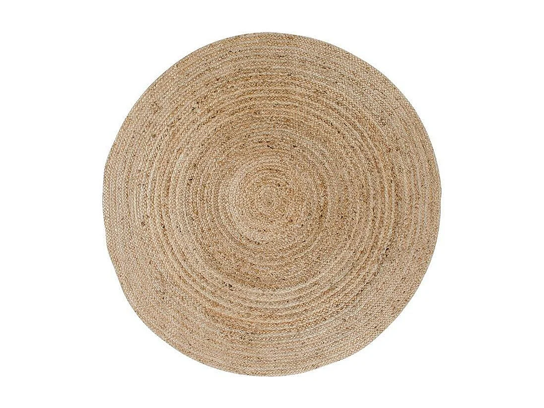 Tapis rond en jute tressée Ø90 cm - style bohème et nature FEZ