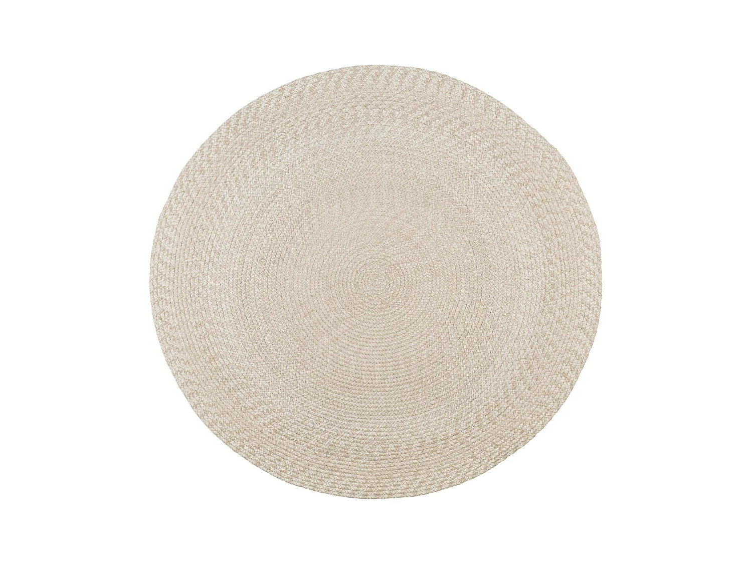 Tapis rond d’extérieur en plastique recyclé  Ø120 cm - teinte sable MENDOZA