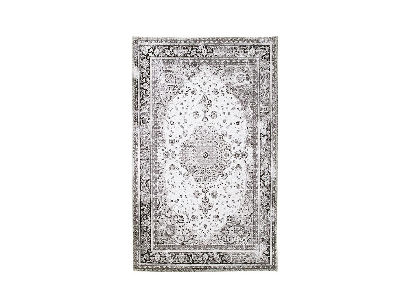 Tapis vintage noir et blanc à motifs traditionnels 200x300 cm FEZ