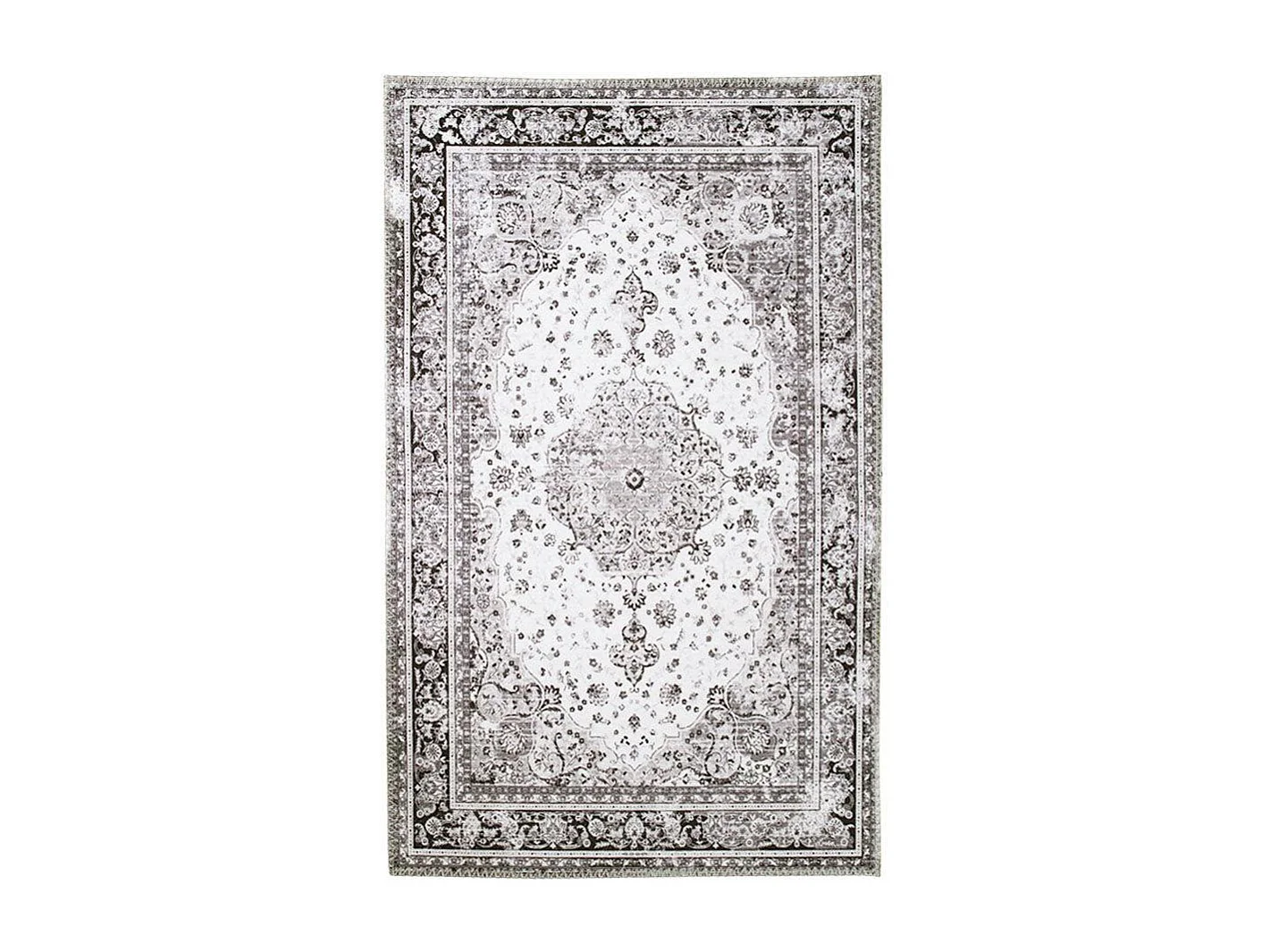 Tapis vintage noir et blanc à motifs traditionnels 200x300 cm FEZ