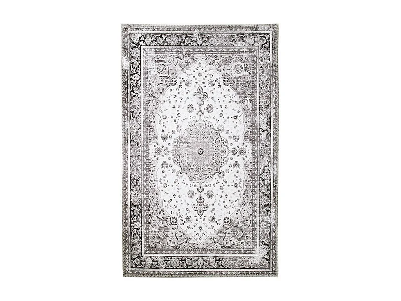 Tapis vintage noir et blanc à motifs traditionnels 200x300 cm FEZ