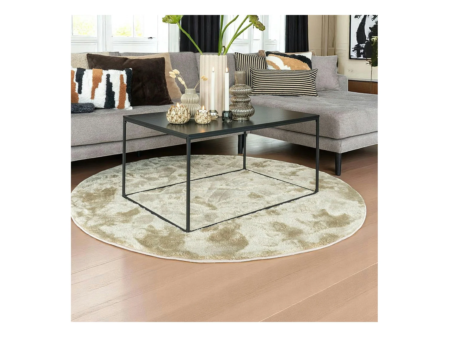 Tapis rond beige sable ø160 cm FEZ