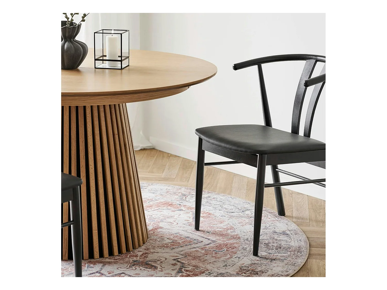 Tapis rond vintage, tons orange et bleu ø200 cm FEZ