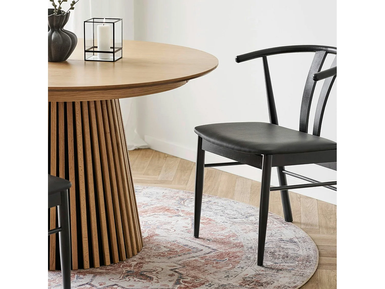 Tapis rond vintage, tons orange et bleu ø200 cm FEZ