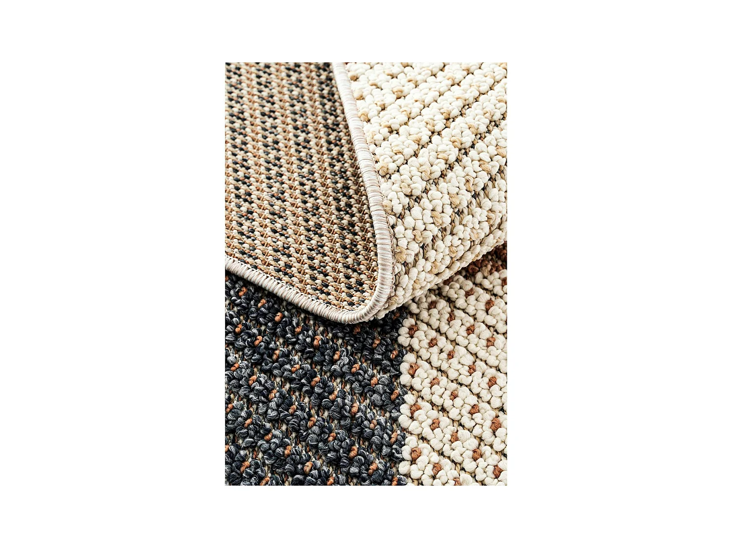 Tapis terracotta – motifs carrés, 120x180 cm ISTANBUL