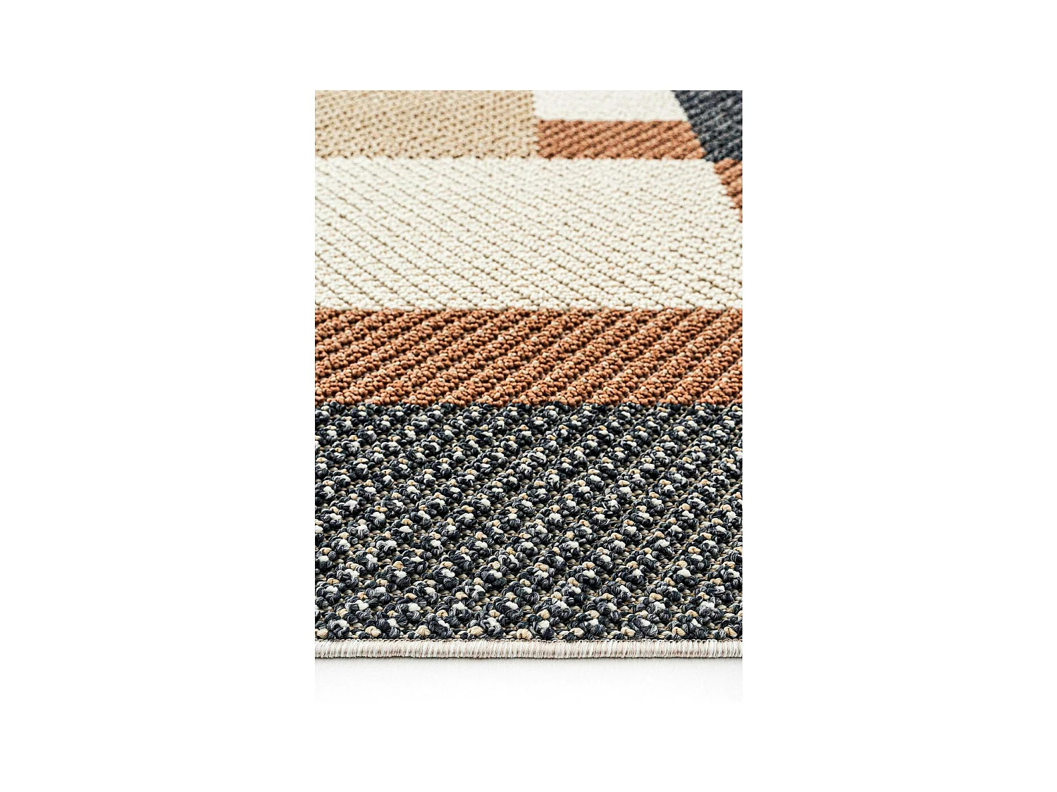 Tapis terracotta – motifs carrés, 120x180 cm ISTANBUL