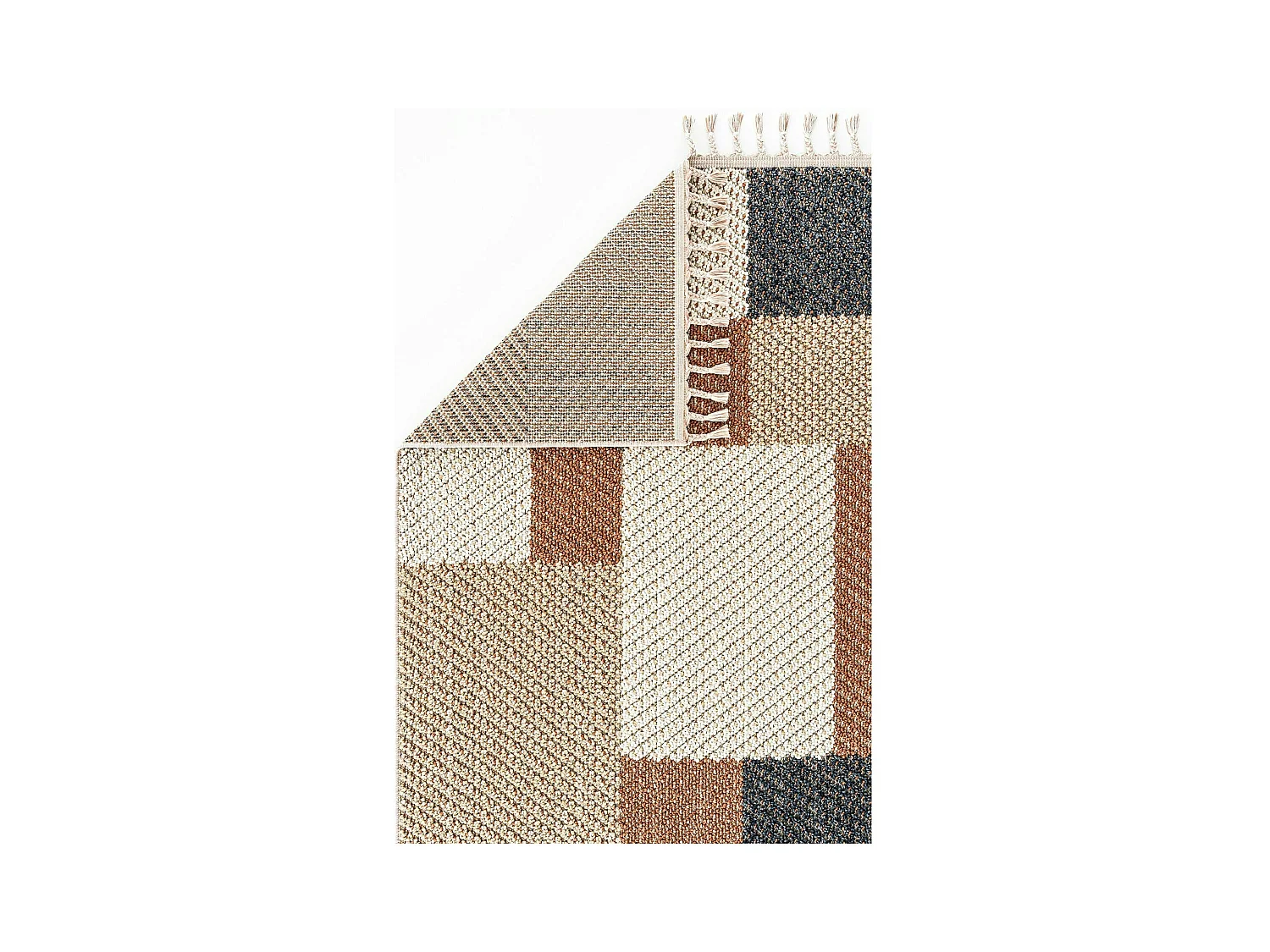 Tapis terracotta – motifs carrés, 120x180 cm ISTANBUL