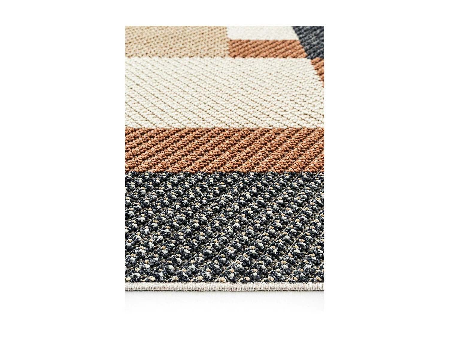 Tapis terracotta – motifs carrés, 120x180 cm ISTANBUL