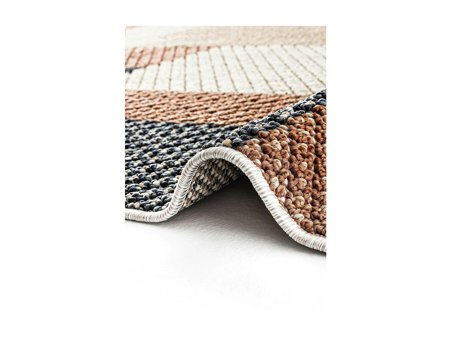 Tapis terracotta – motifs carrés, 120x180 cm ISTANBUL