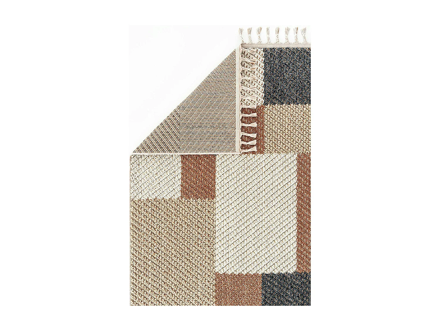 Tapis terracotta – motifs carrés, 120x180 cm ISTANBUL