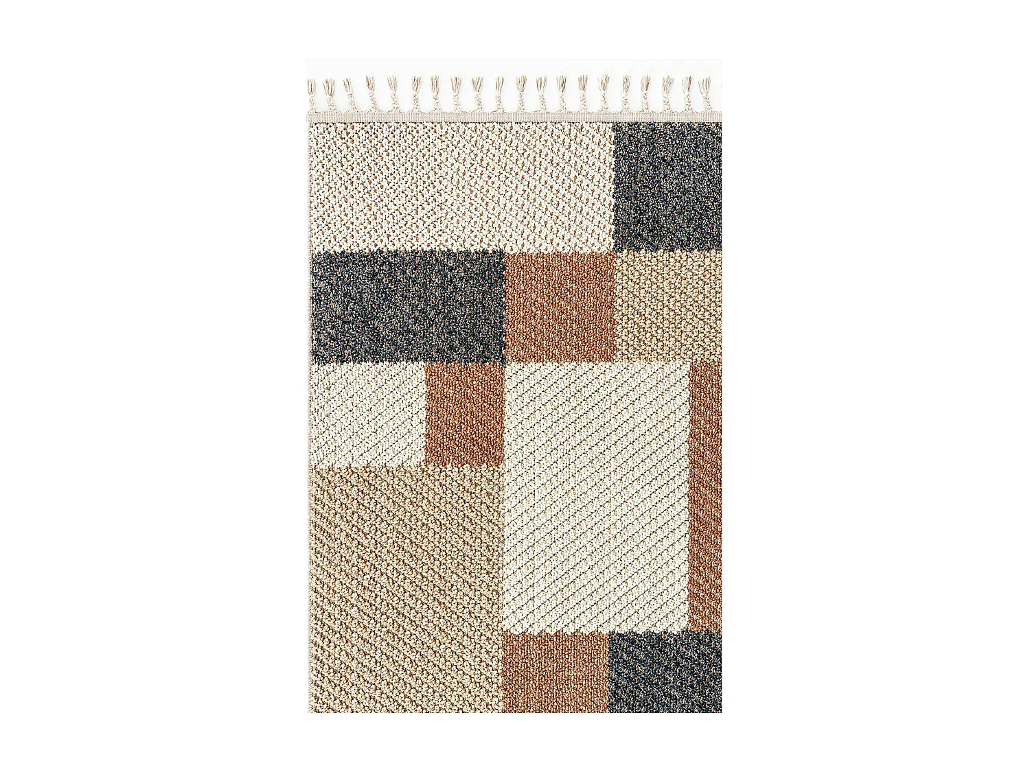 Tapis terracotta – motifs carrés, 120x180 cm ISTANBUL