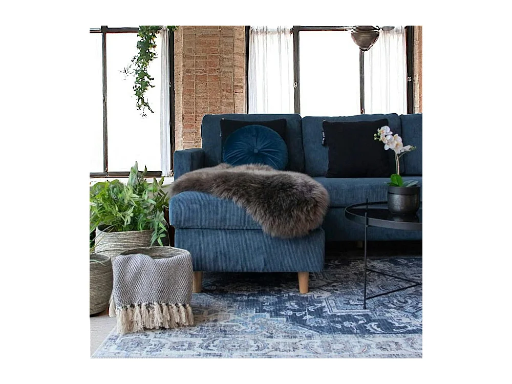 Tapis vintage bleu à motifs traditionnels 200x300 cm FEZ