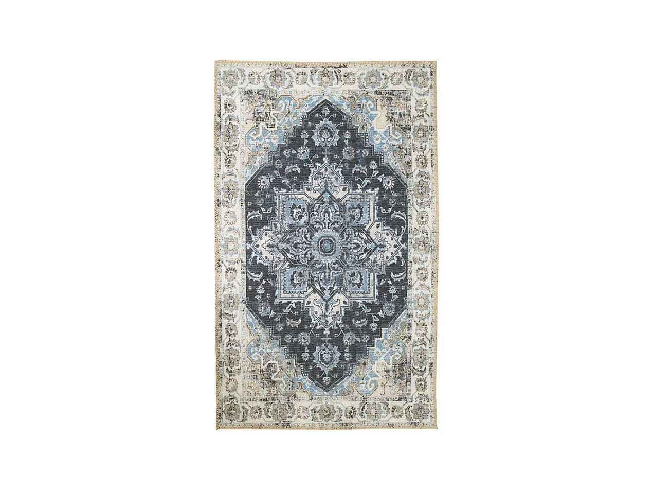 Tapis vintage bleu à motifs traditionnels 200x300 cm FEZ