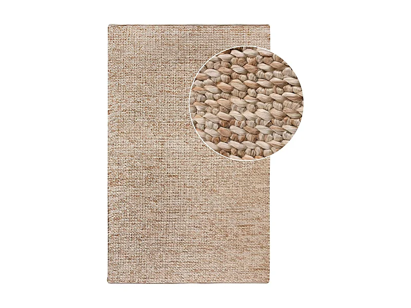 Tapis bohème rectangulaire en jute et coton tressé main 160x230 cm FEZ