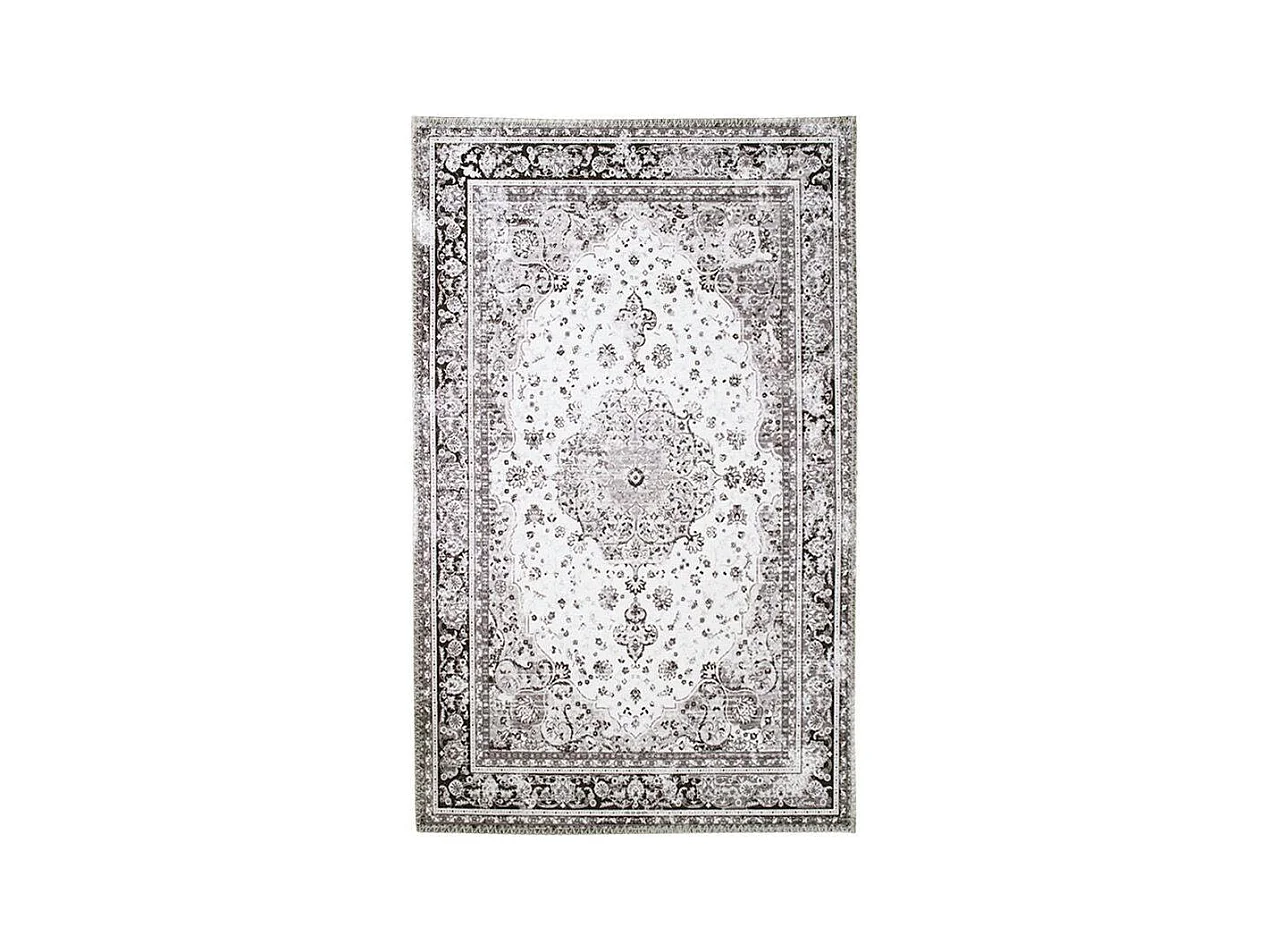 Tapis vintage noir et blanc à motifs traditionnels 160x230 cm FEZ