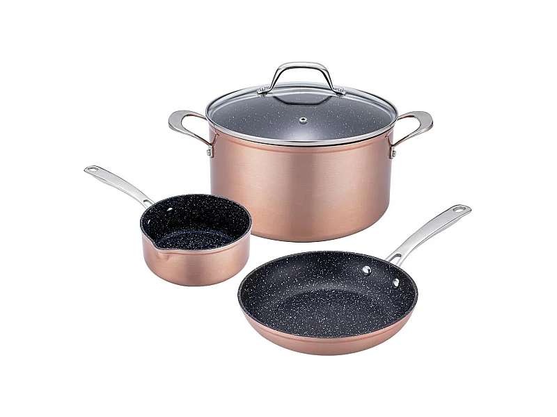 Set de 3 pièces cuivré 28cm Greblon céramique - "Héritage"