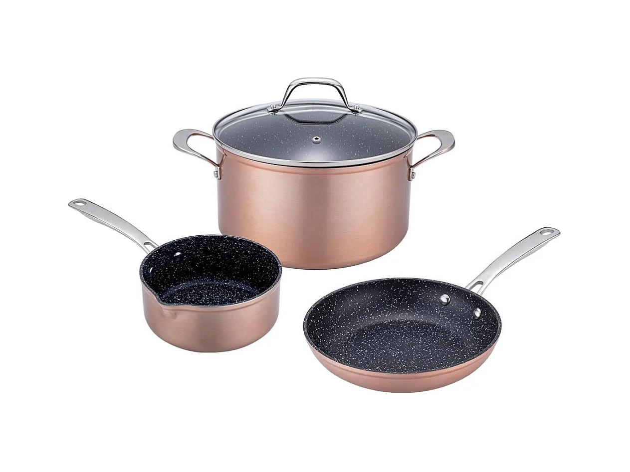 Set de 3 pièces cuivré 24cm Greblon céramique - "Héritage"