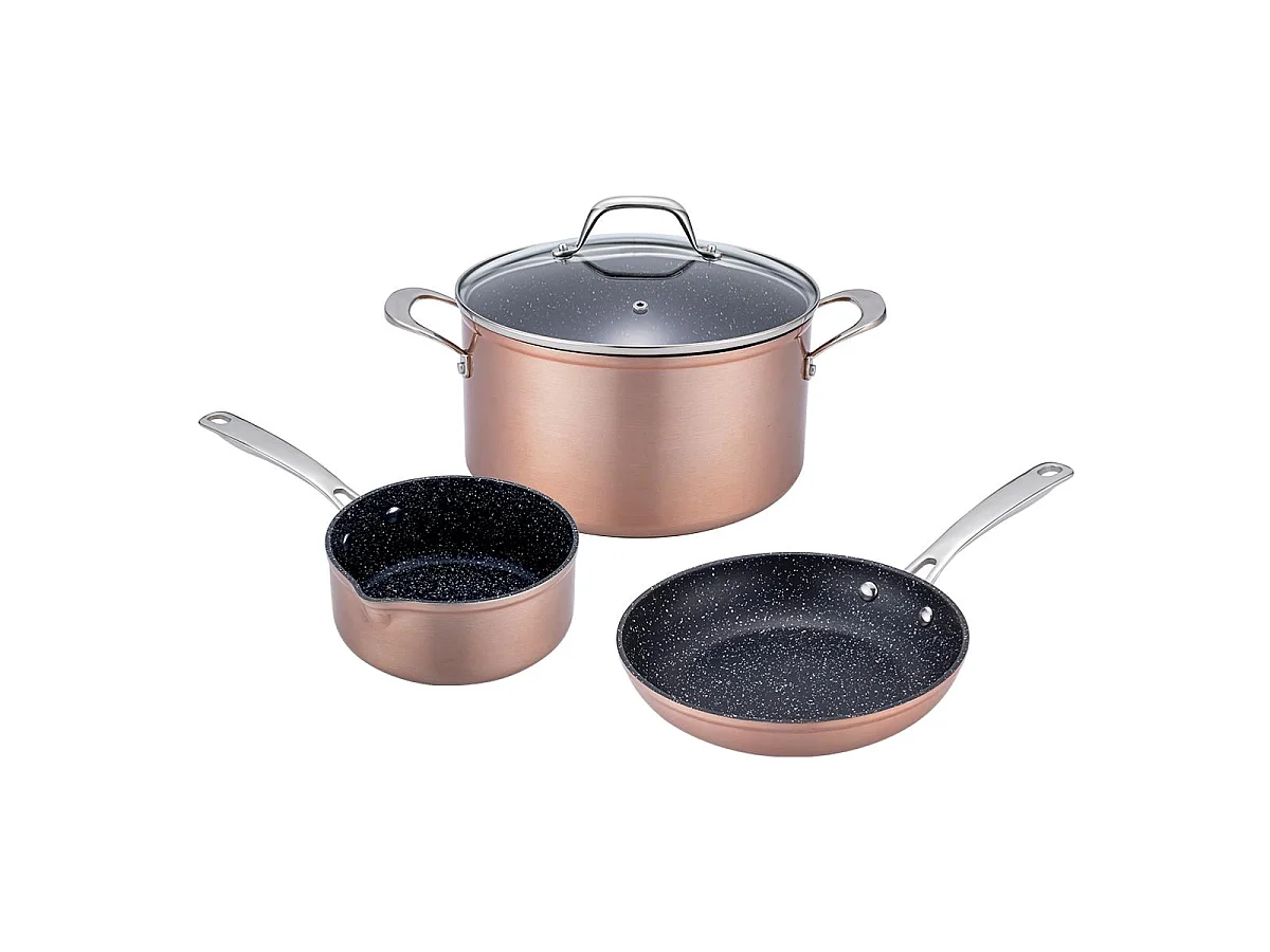 Set de 3 pièces cuivré 24cm Greblon céramique - "Héritage"