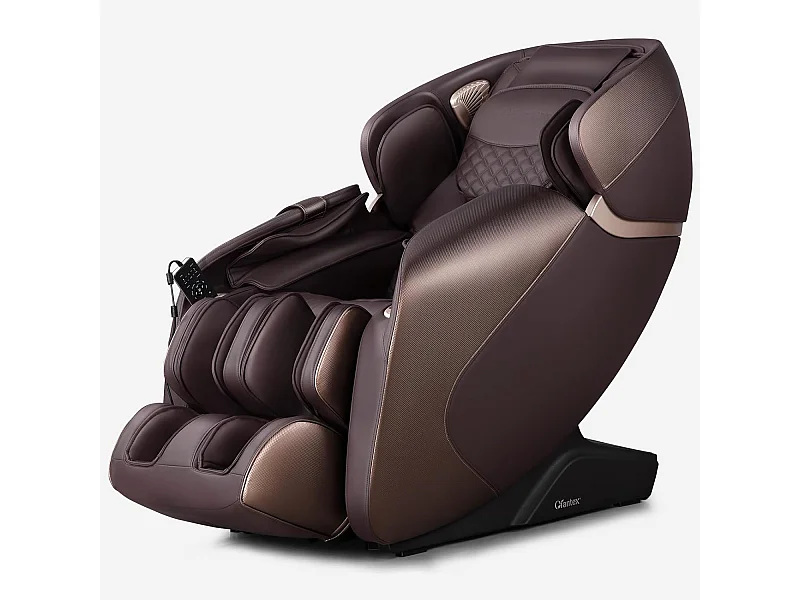 Fauteuil de Massage Électrique, Fauteuil Shiatsu Inclinable Zéro Gravité SL Track avec 12 Modes Prédéfinis Système de Chauffage Massage à Air Intégré (Marron)