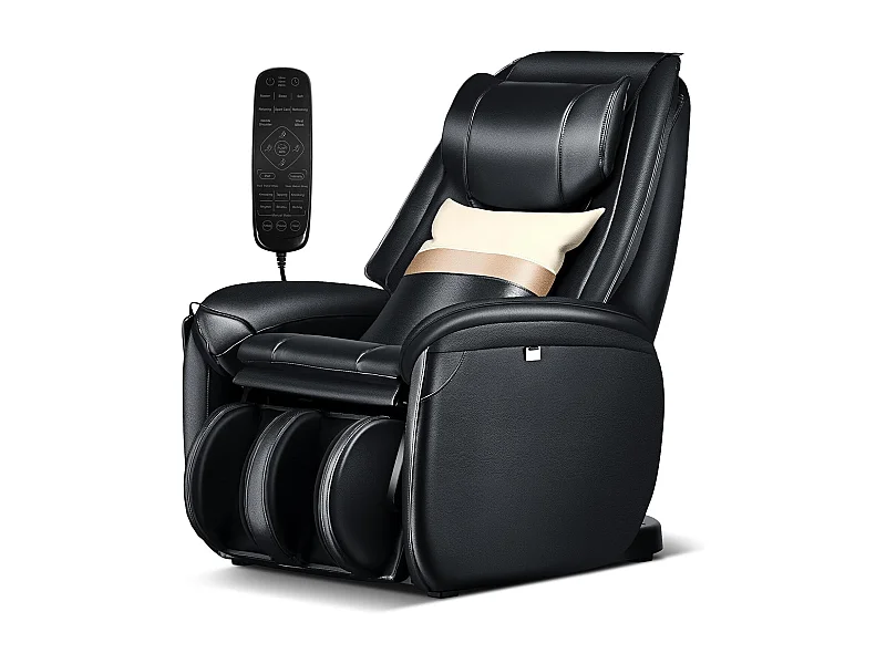 Fauteuil de Massage à Gravité Zéro avec Rail SL, Inclinable avec Massage Complet du Corps Chauffage du Dos Détection Auto des Épaules (Noir)
