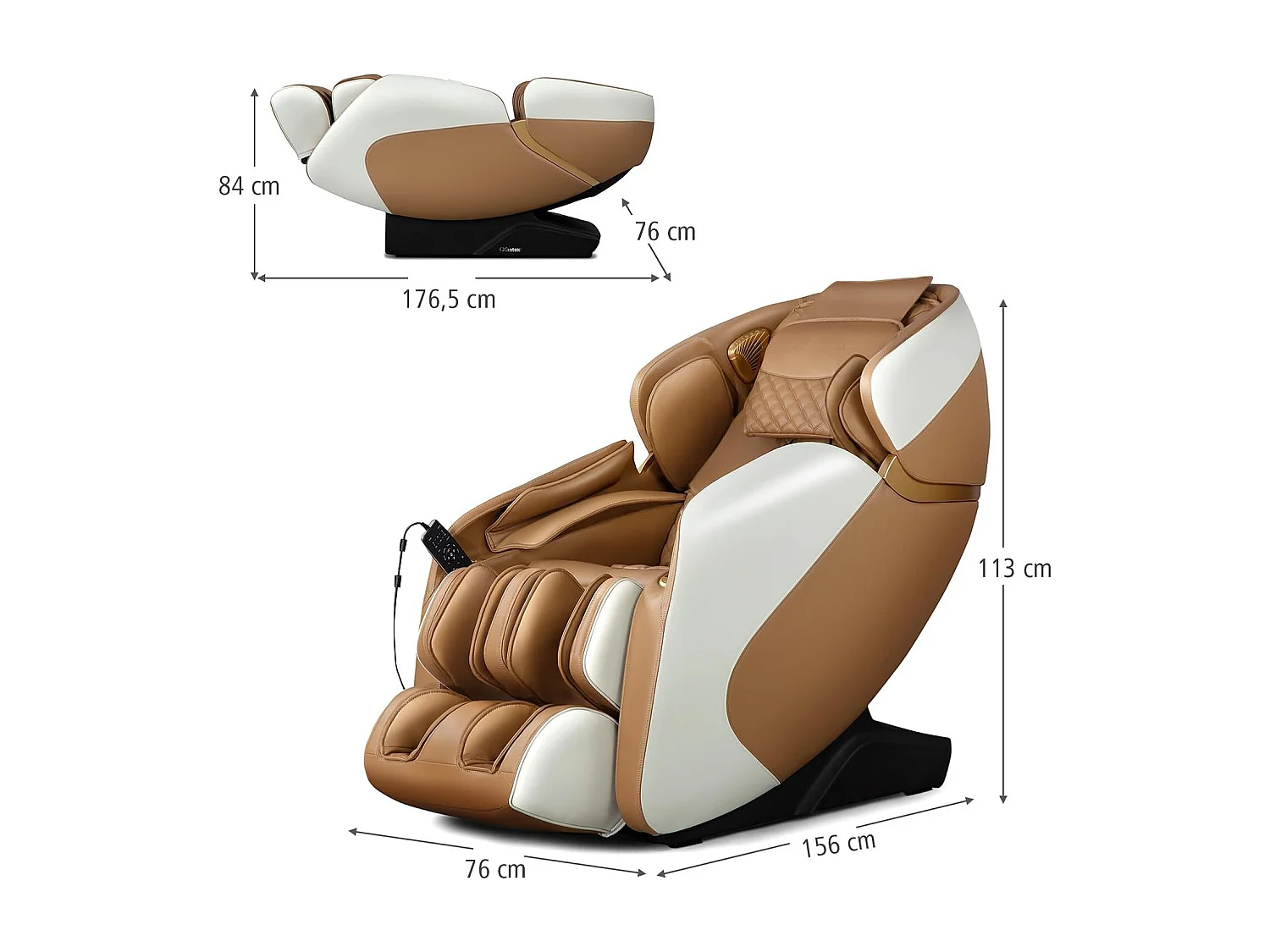 Fauteuil de Massage Électrique, Fauteuil Shiatsu Inclinable Zéro Gravité SL Track avec 12 Modes Prédéfinis Système de Chauffage Massage à Air Intégré (Café)