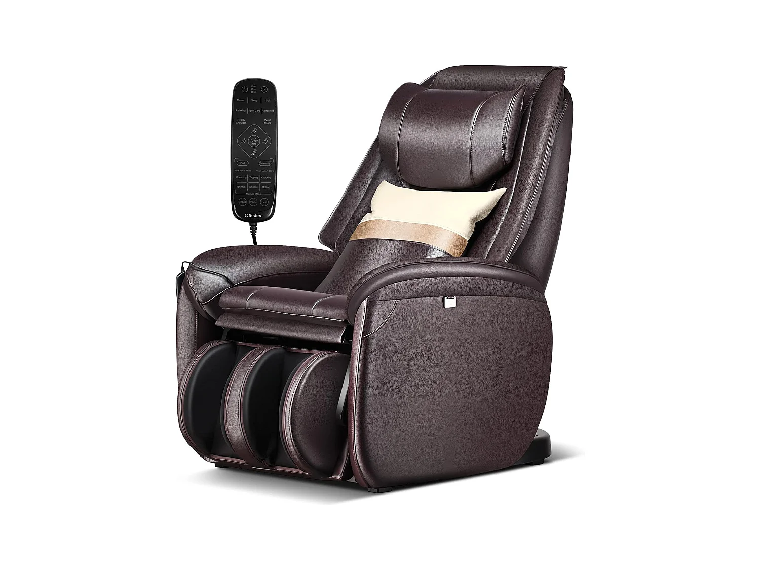 Fauteuil de Massage à Gravité Zéro avec Rail SL, Inclinable avec Massage Complet du Corps Chauffage du Dos Détection Auto des Épaules (Marron)