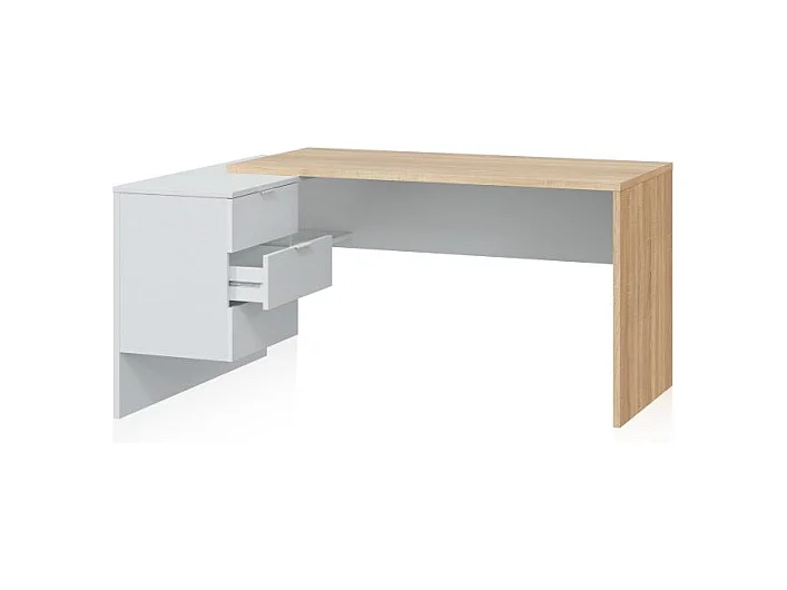 Mesa de escritorio Work Blanco Artik (Blanco Mate) - Roble Canadian
