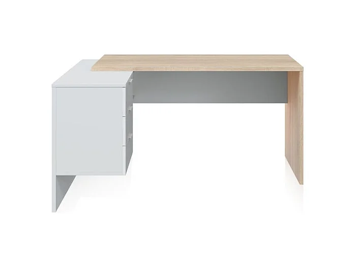 Mesa de escritorio Work Blanco Artik (Blanco Mate) - Roble Canadian