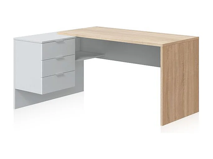 Mesa de escritorio Work Blanco Artik (Blanco Mate) - Roble Canadian