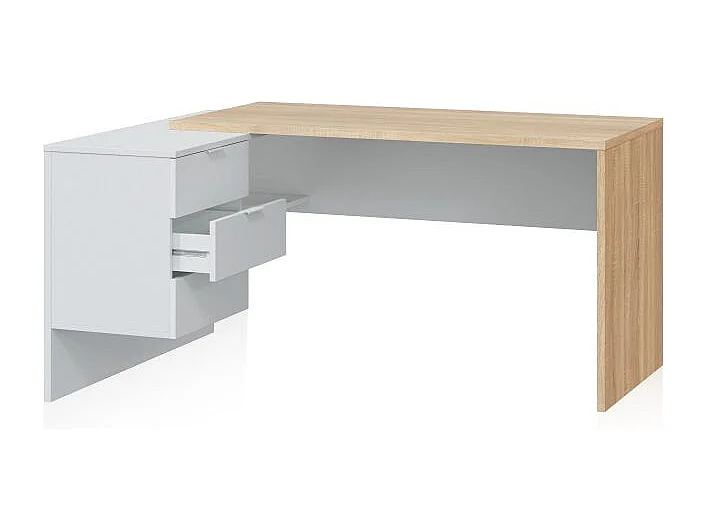 Mesa de escritorio Work Blanco Artik (Blanco Mate) - Roble Canadian