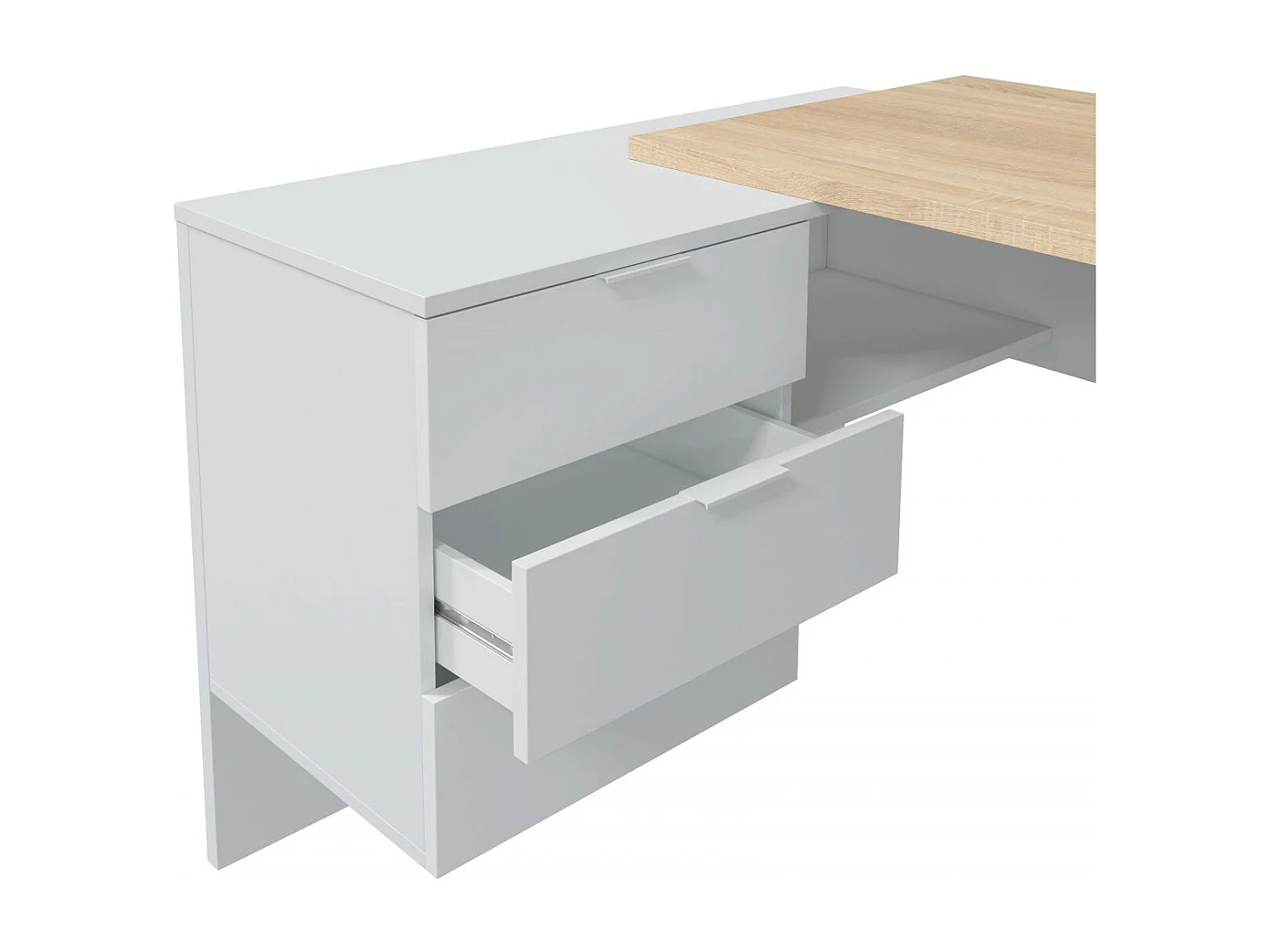 Mesa de escritorio Work Blanco Artik (Blanco Mate) - Roble Canadian