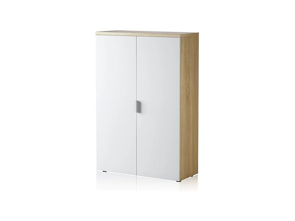 Armario auxiliar Work Blanco Artik (Blanco Mate) - Roble Canadian