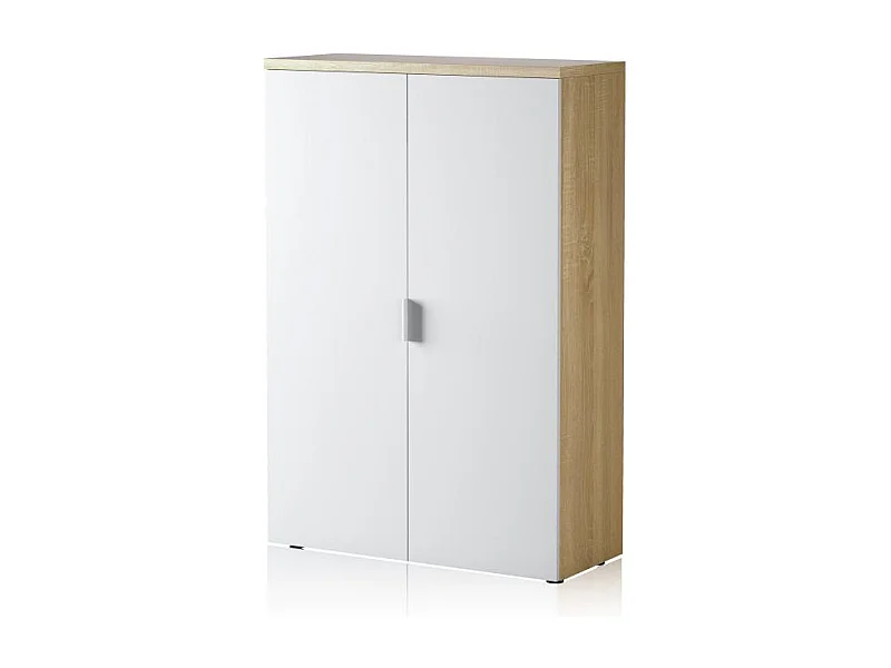 Armario auxiliar Work Blanco Artik (Blanco Mate) - Roble Canadian