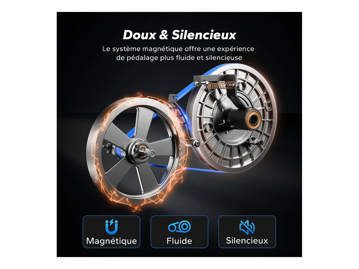 Vélo d'appartement pliable MERACH, compact et silencieux, 16 niveaux magnétiques, écran LCD, support tablette, usage domicile