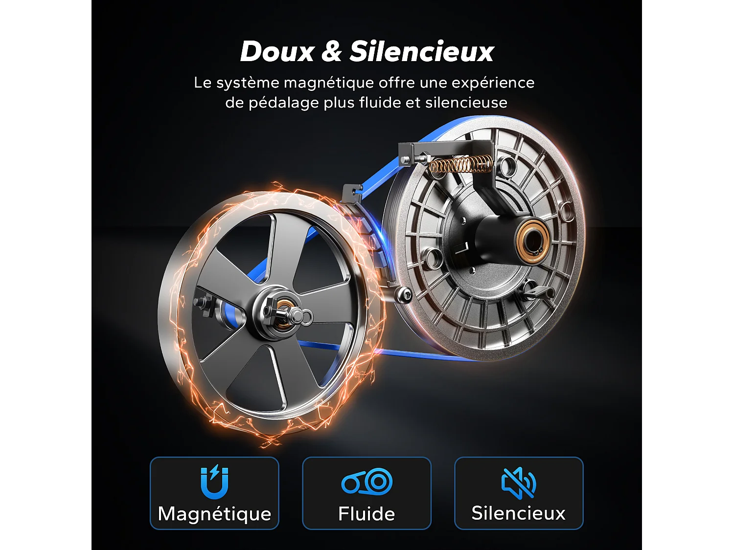 Vélo d'appartement pliable MERACH, compact et silencieux, 16 niveaux magnétiques, écran LCD, support tablette, usage domicile